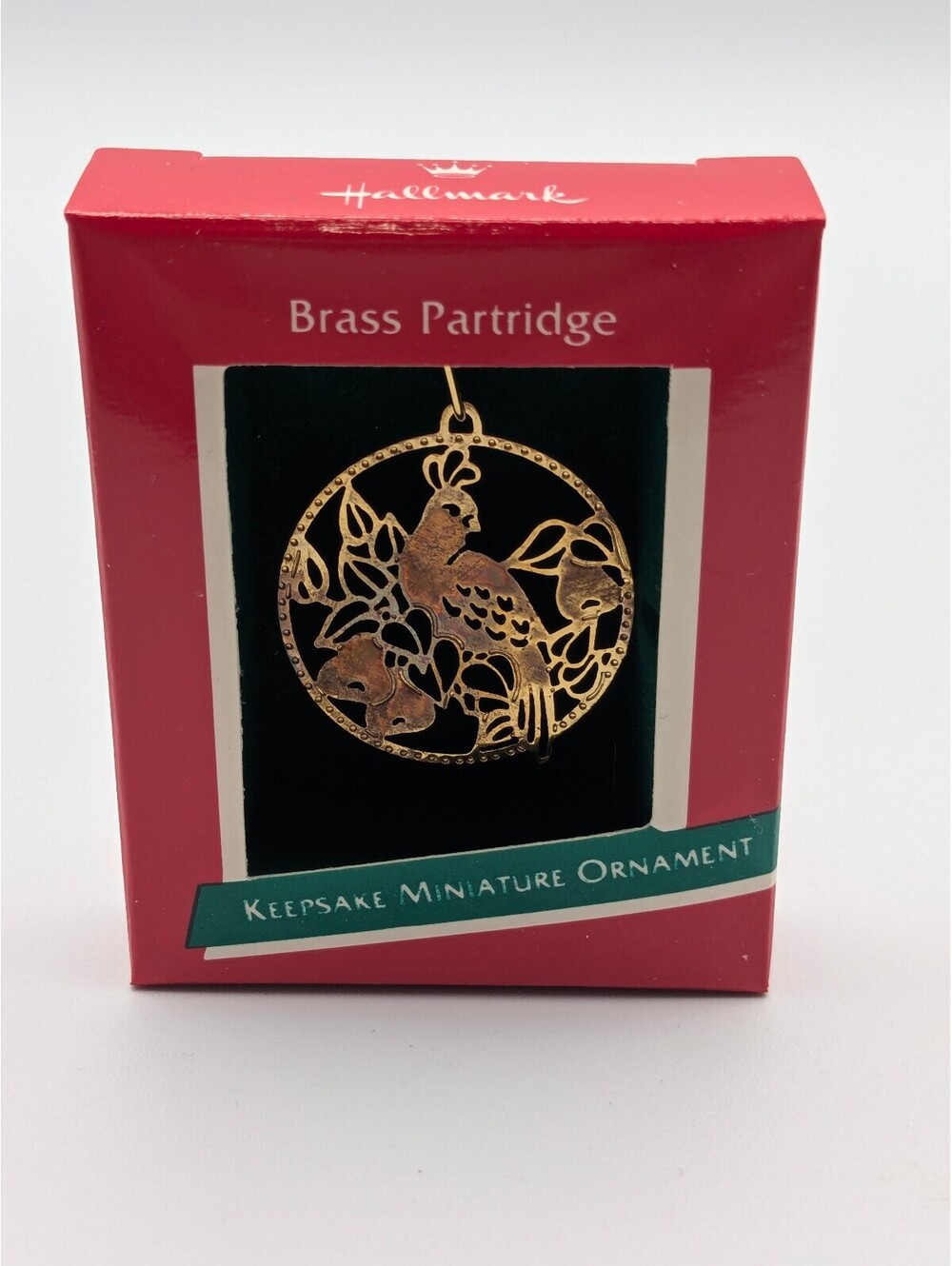 Hallmark Keepsake Brass Partridge Miniature Ornament 1989, New in Box
